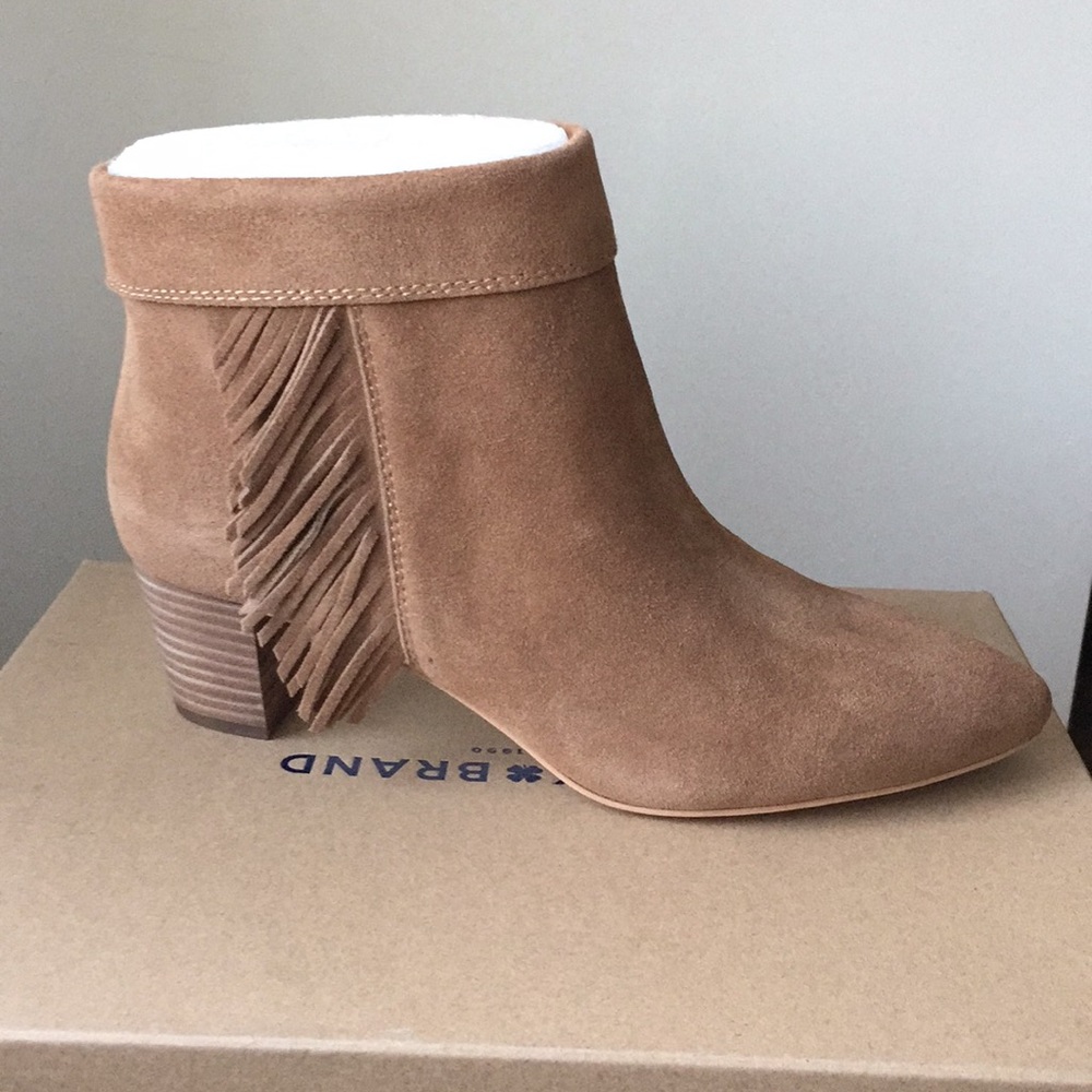 Lucky Brand suede fringe bootie
